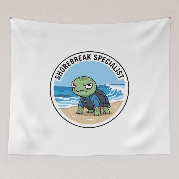 Item preview, Grumpy Sea Turtle Shorebreak Specialist Sticker designed and sold by homydesign.