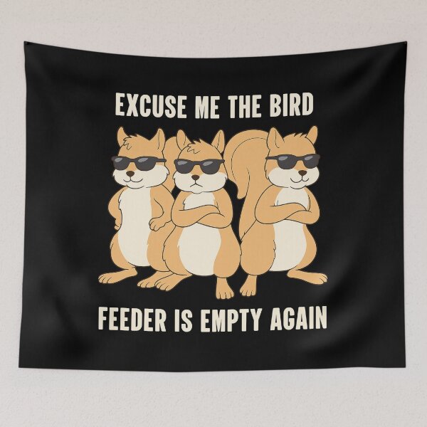 Item preview, Cool Squirrel Squad Bird Feeder Meme designed and sold by TinaMDedrick.