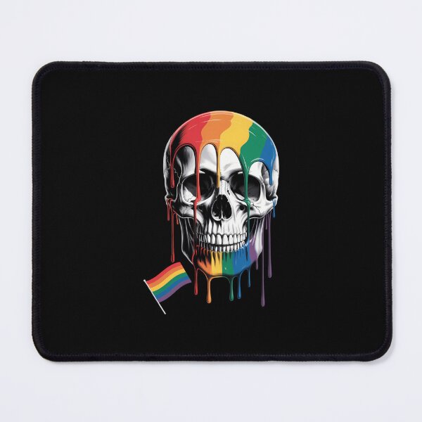 Item preview, Gay Pride Month Skull Skeleton LGBTQ Ally Rainbow designed and sold by EllenJast.