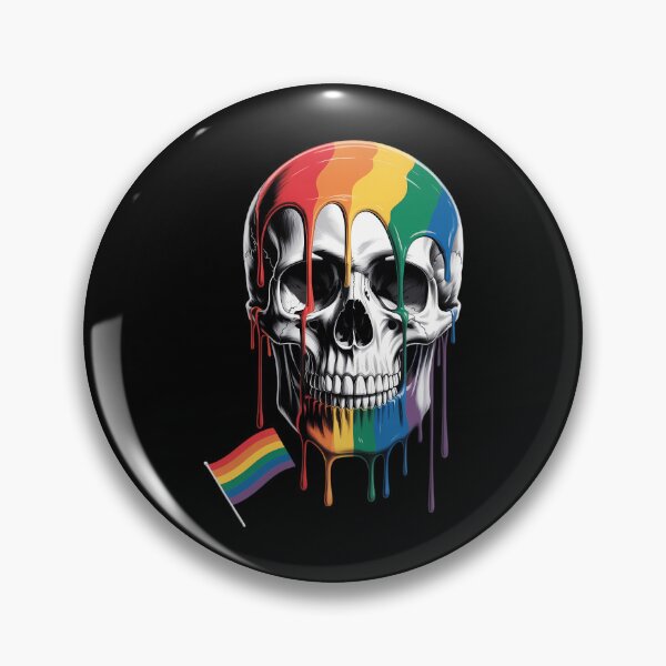 Item preview, Gay Pride Month Skull Skeleton LGBTQ Ally Rainbow designed and sold by EllenJast.