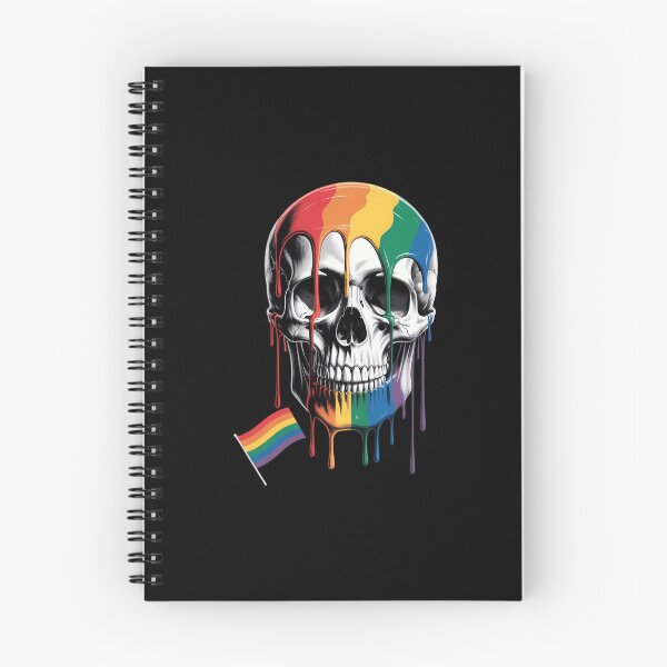 Item preview, Gay Pride Month Skull Skeleton LGBTQ Ally Rainbow designed and sold by EllenJast.