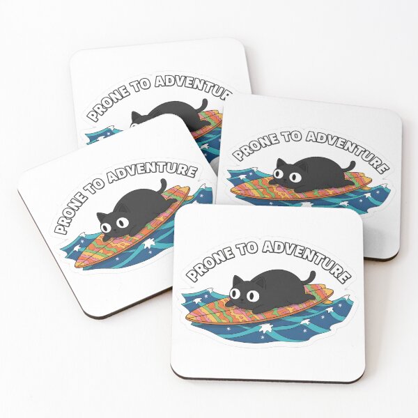 Item preview, Adventurous Black Cat Surfing Sticker designed and sold by homydesign.