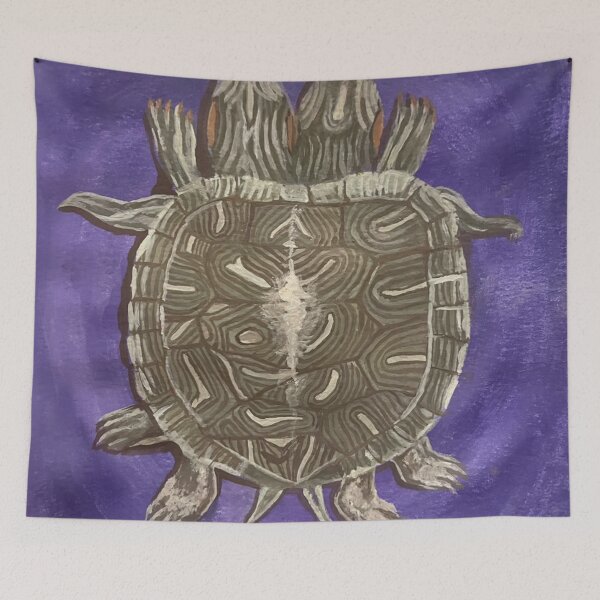 Item preview, Two headed turtle gouache painting designed and sold by June Clancy.