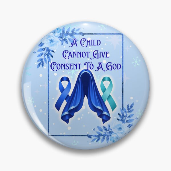 Item preview, Feminist Mary - Survivor Awareness Ribbons -  Blue Teal Snow designed and sold by EvergreenRevolt.