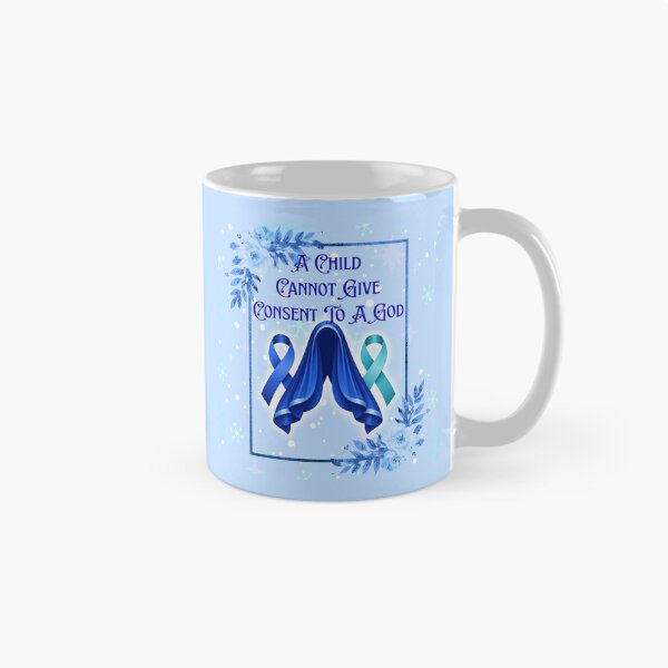 Item preview, Feminist Mary - Survivor Awareness Ribbons -  Blue Teal Snow designed and sold by EvergreenRevolt.