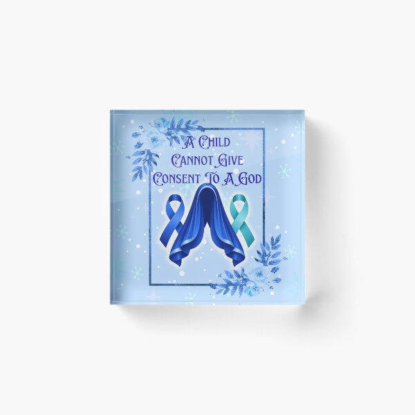 Item preview, Feminist Mary - Survivor Awareness Ribbons -  Blue Teal Snow designed and sold by EvergreenRevolt.