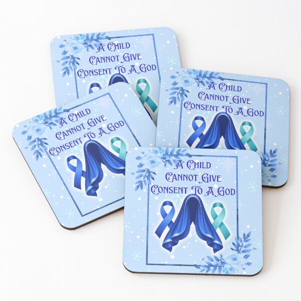Item preview, Feminist Mary - Survivor Awareness Ribbons -  Blue Teal Snow designed and sold by EvergreenRevolt.