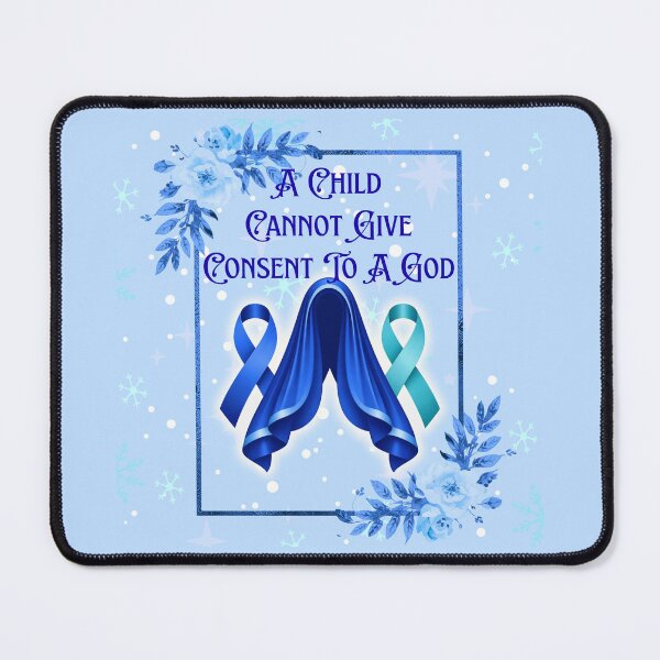 Item preview, Feminist Mary - Survivor Awareness Ribbons -  Blue Teal Snow designed and sold by EvergreenRevolt.