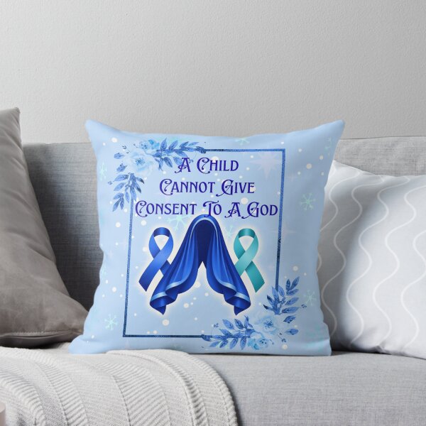 Item preview, Feminist Mary - Survivor Awareness Ribbons -  Blue Teal Snow designed and sold by EvergreenRevolt.