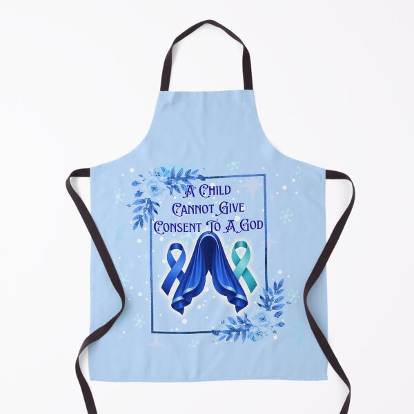 Item preview, Feminist Mary - Survivor Awareness Ribbons - Blue Teal Snow designed and sold by EvergreenRevolt.