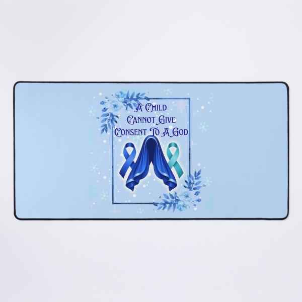 Item preview, Feminist Mary - Survivor Awareness Ribbons - Blue Teal Snow designed and sold by EvergreenRevolt.