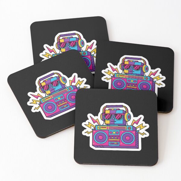 Item preview, Retro Synthwave Boombox Robot - 80s Neon Aesthetic Sticker designed and sold by DaveyBoyFlips.