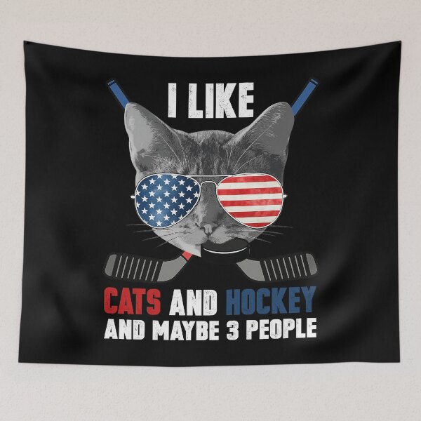 Item preview, I Like Cats and Hockey Shirt designed and sold by TinaMDedrick.