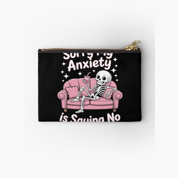 Item preview, Sorry My Anxiety Is Saying No Skeleton Laying On Couch Sofa designed and sold by Slwankol.