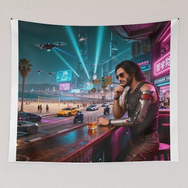 Item preview, Cyberpunk by the beach with Johnny designed and sold by aykiradesigns.