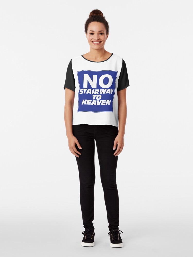 Alternate view of Wayne's World No Stairway to Heaven Sign Chiffon Top