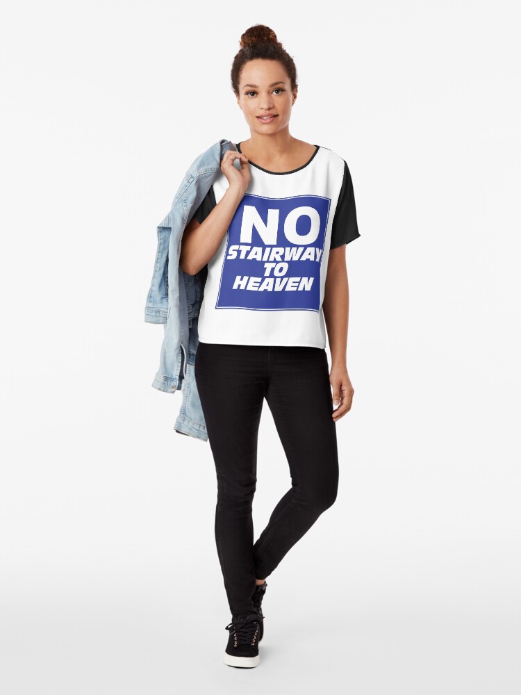 Alternate view of Wayne's World No Stairway to Heaven Sign Chiffon Top