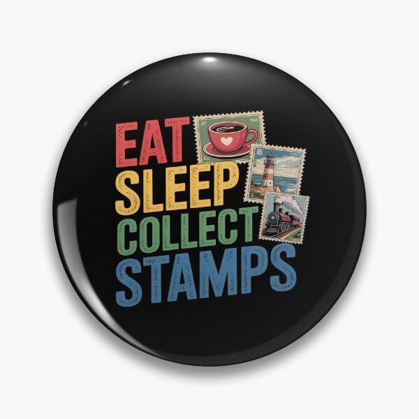 Item preview, Stamps EAT SLEEP COLLECT STAMPS REPEAT designed and sold by genkihikki.