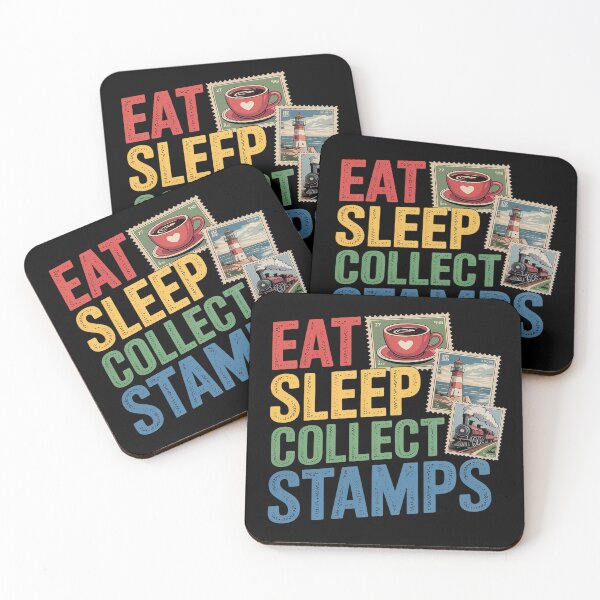 Item preview, Stamps EAT SLEEP COLLECT STAMPS REPEAT designed and sold by genkihikki.