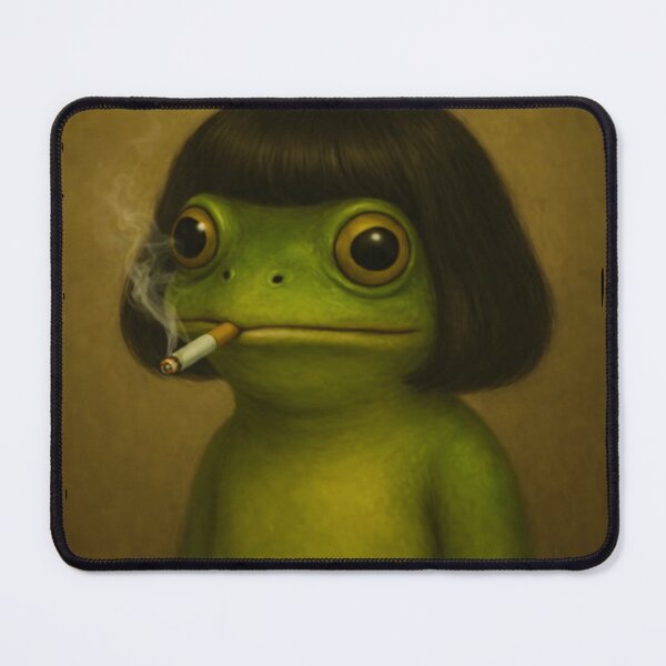 Item preview, Funny Frog with Bob Haircut Meme designed and sold by Eh Plus Designs.