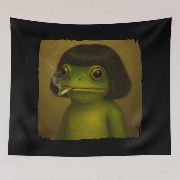 Item preview, Funny Frog with Bob Haircut Meme designed and sold by Eh Plus Designs.