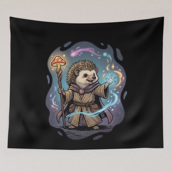 Item preview, Cute Hedgehog Wizard Mushroom Staff Magic designed and sold by k3rstman1.