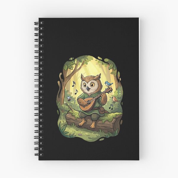 Item preview, Whimsical Woodland Owl Playing Mandolin designed and sold by k3rstman1.