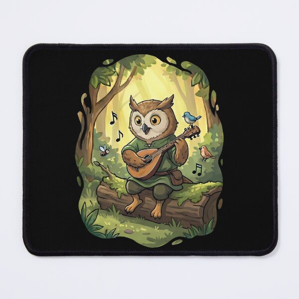 Item preview, Whimsical Woodland Owl Playing Mandolin designed and sold by k3rstman1.