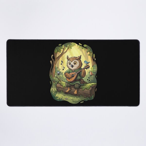 Item preview, Whimsical Woodland Owl Playing Mandolin designed and sold by k3rstman1.