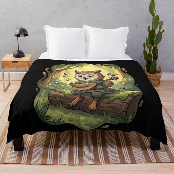 Item preview, Whimsical Woodland Owl Playing Mandolin designed and sold by k3rstman1.