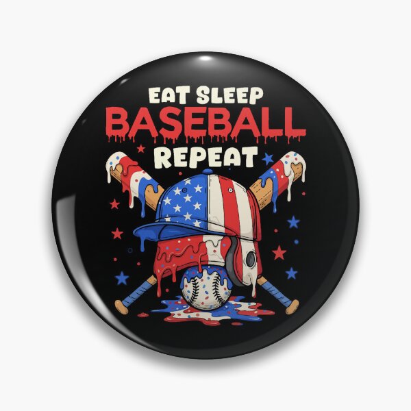 Item preview, Eat Sleep Baseball Repeat Funny Cream Drip Glove Crossed Bat designed and sold by pansak.