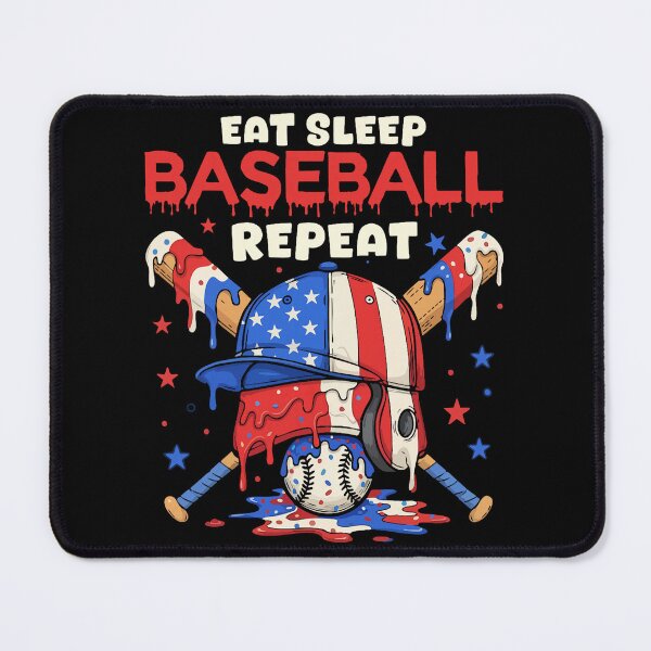 Item preview, Eat Sleep Baseball Repeat Funny Cream Drip Glove Crossed Bat designed and sold by pansak.