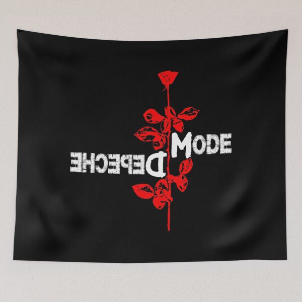 Item preview, Depeche Mode Mirrored Typography Red Rose - Abstract Synth Pop Art designed and sold by JayliIvan.