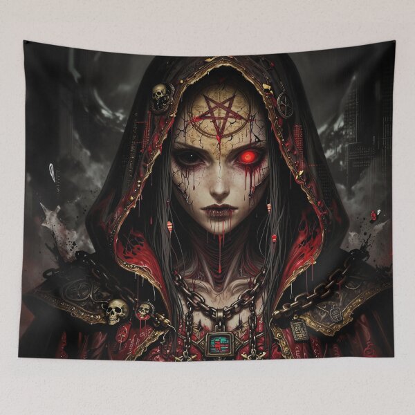 Item preview, Dark Oracle Cloaked in Skulls and Fire designed and sold by Insomnia Art Designs.