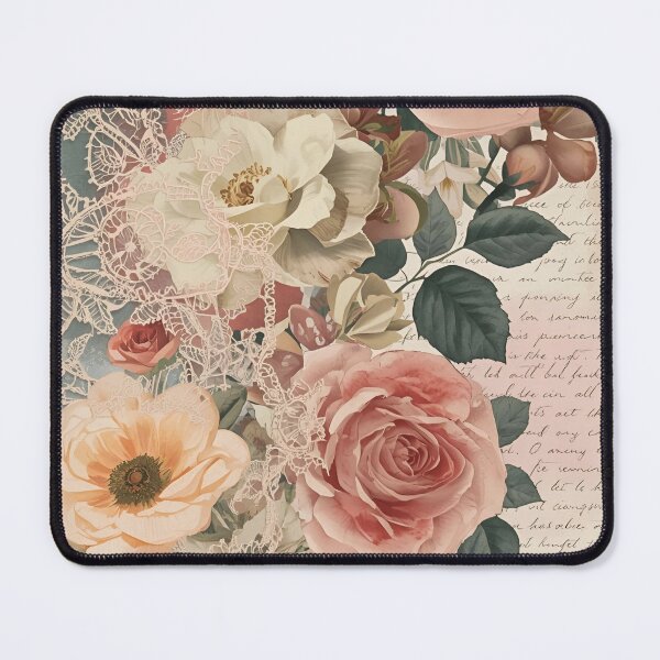 Item preview, Vintage Shabby Chic Rose and Lace Collage designed and sold by LakLuxe studio .