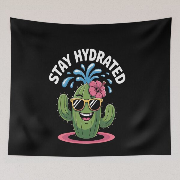 Item preview, Stay Hydrated Funny Kawaii Cactus Water Reminder Cute Plant designed and sold by genkihikki.