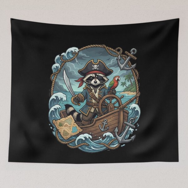 Item preview, Raccoon Pirate Captain Sea Adventure designed and sold by k3rstman1.