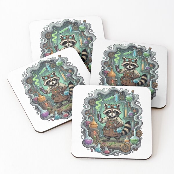 Item preview, Steampunk Raccoon Scientist Alchemist Laboratory designed and sold by k3rstman1.