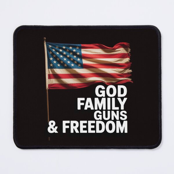 Item preview, GOD FAMILY GUNS & FREEDOM - Pro Gun USA Flag designed and sold by lavethediso.