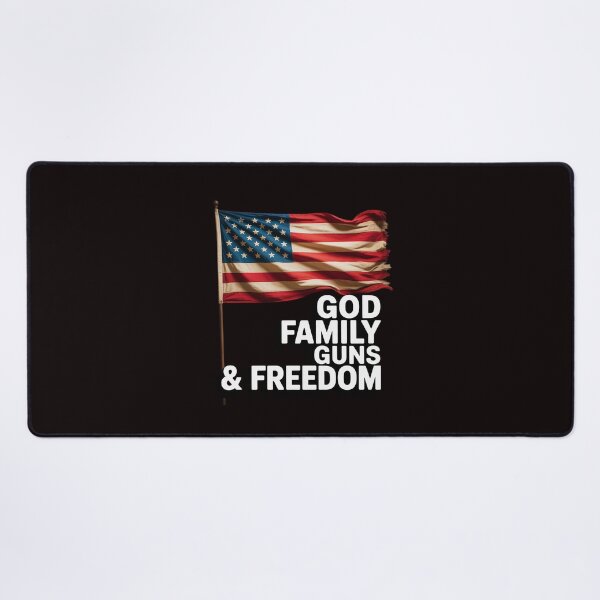 Item preview, GOD FAMILY GUNS & FREEDOM - Pro Gun USA Flag designed and sold by lavethediso.