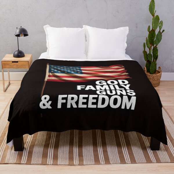 Item preview, GOD FAMILY GUNS & FREEDOM - Pro Gun USA Flag designed and sold by lavethediso.