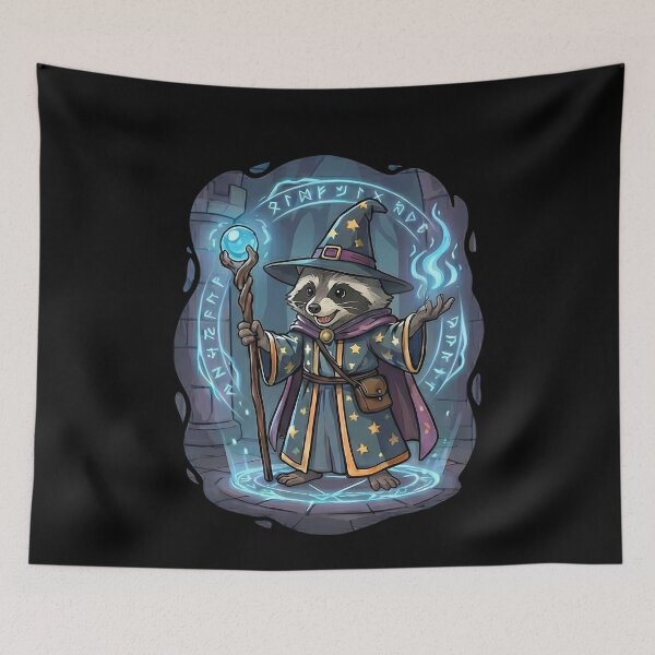Item preview, Cute Raccoon Wizard Magic Fantasy Spellcaster designed and sold by k3rstman1.