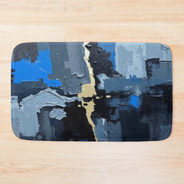Aperçu de l'œuvre Fissure abstraite bleue et or - Art texturé moderne créée et vendue par Taanva.