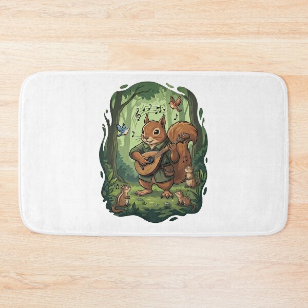 Item preview, Whimsical Woodland Squirrel Bard Music Forest designed and sold by k3rstman1.