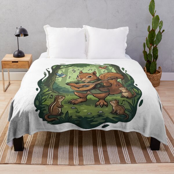 Item preview, Whimsical Woodland Squirrel Bard Music Forest designed and sold by k3rstman1.