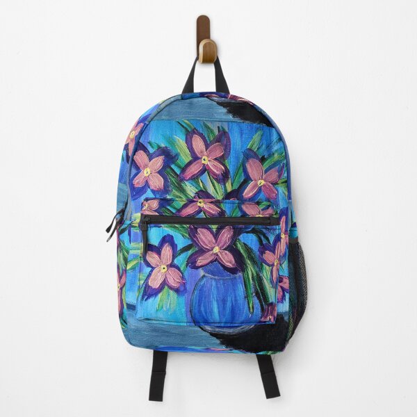 Item preview, Midnight Irises (Blue Vase with Purple Blooms) designed and sold by kkartwork.