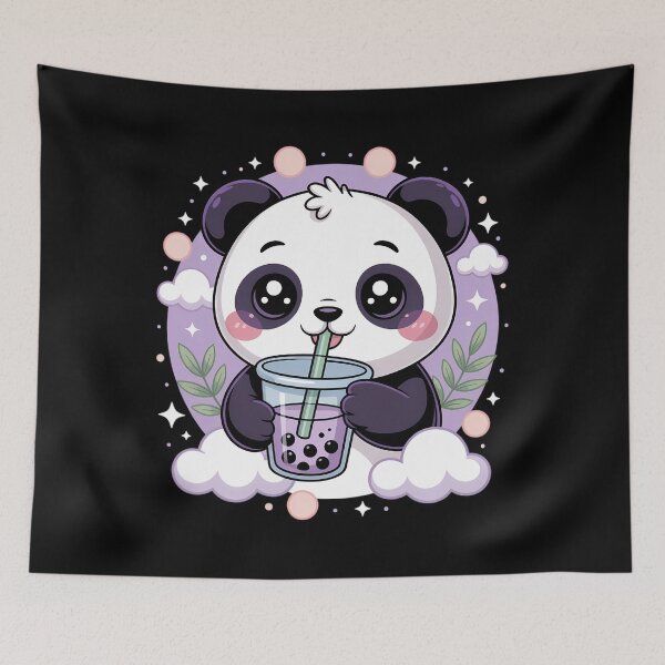 Item preview, Kawaii Panda Anime Boba Drink Bubble Tea  designed and sold by EllenJast.