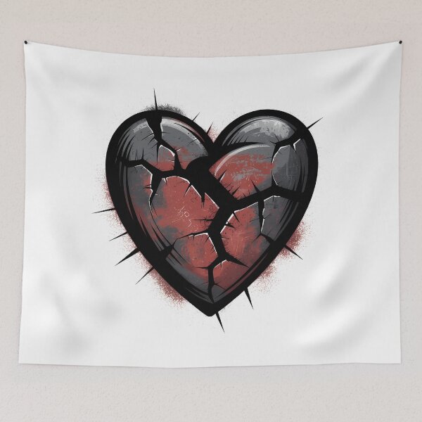 Item preview, Black Heart Anti Valentine Illustration designed and sold by BernoNickel.