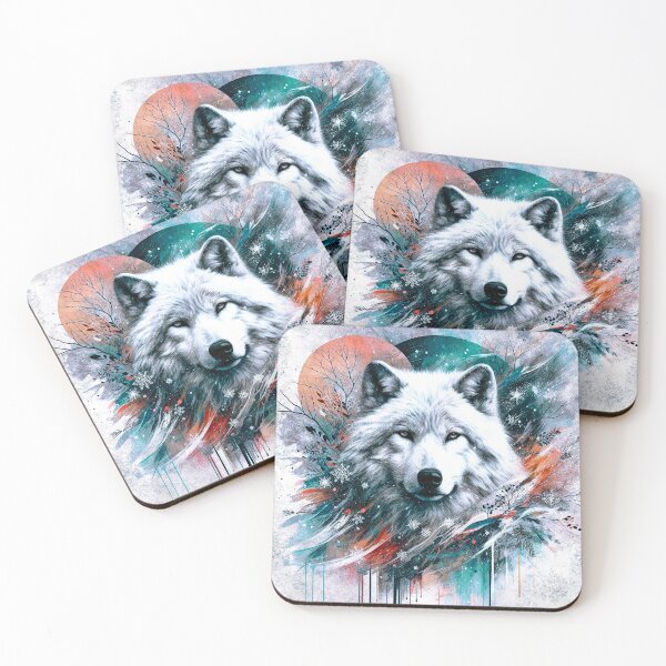 Item preview, Polar Wolf Splatter Paint Inspired Textured Style Art designed and sold by DEC02.