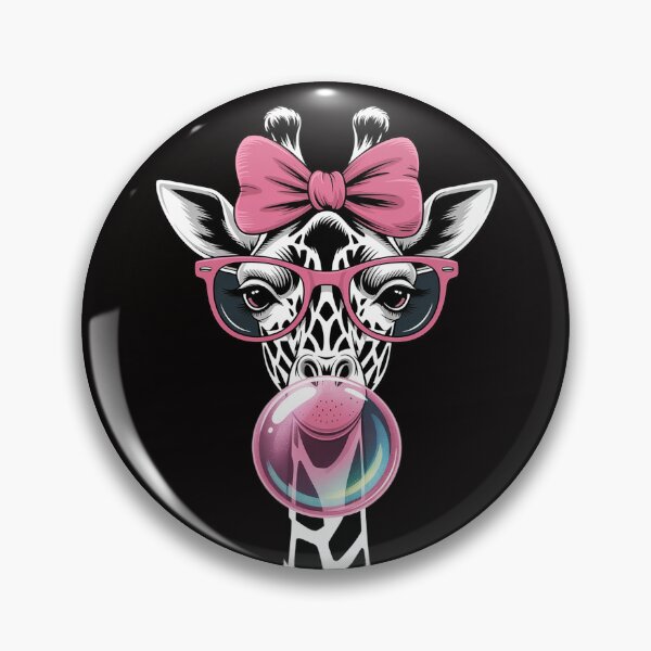 Item preview, Giraffe Wearing Glasses and Blowing Pink Bubble Gum designed and sold by czechascheledu.